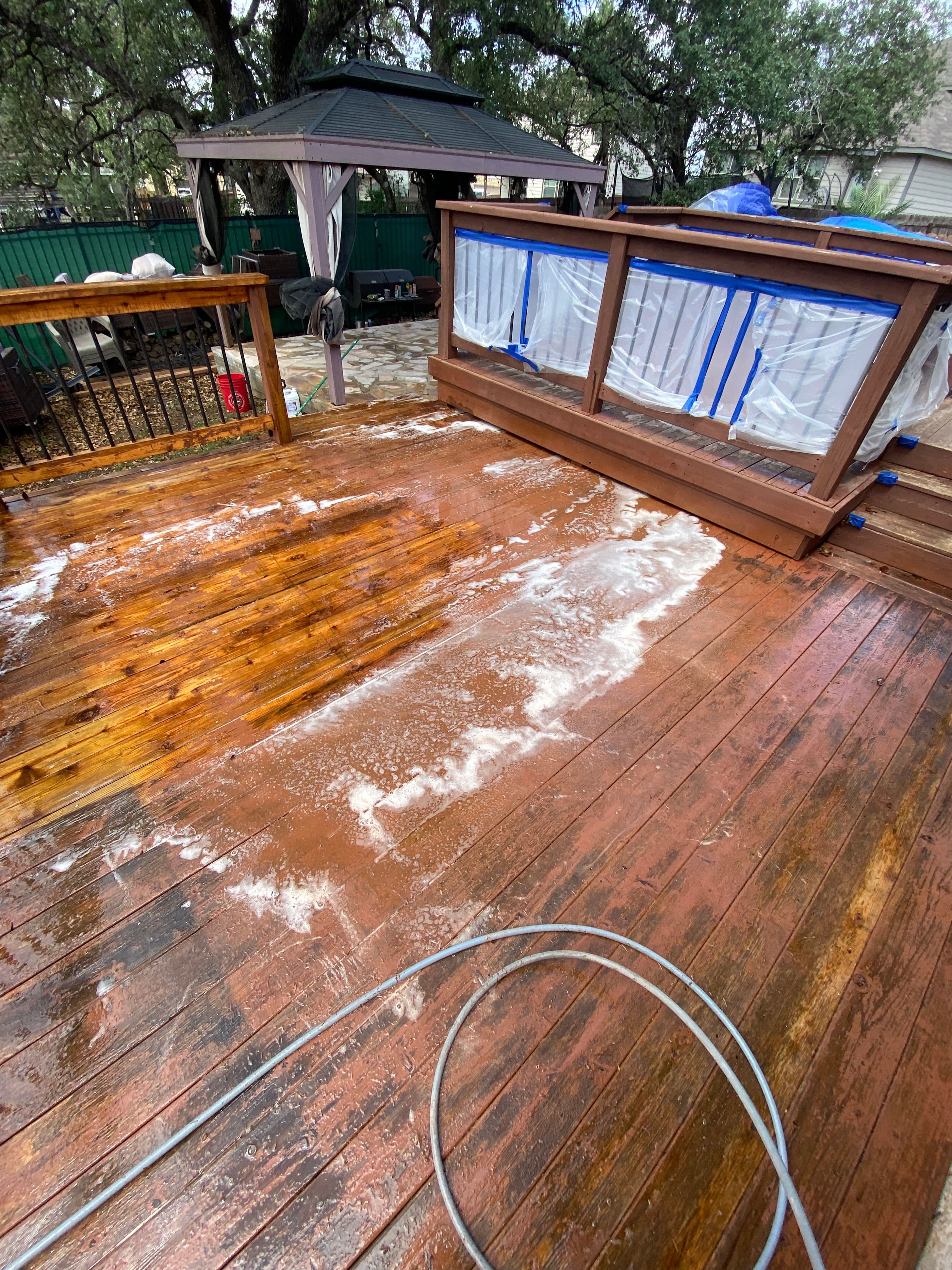 Wooden Patio Clean & Staining service